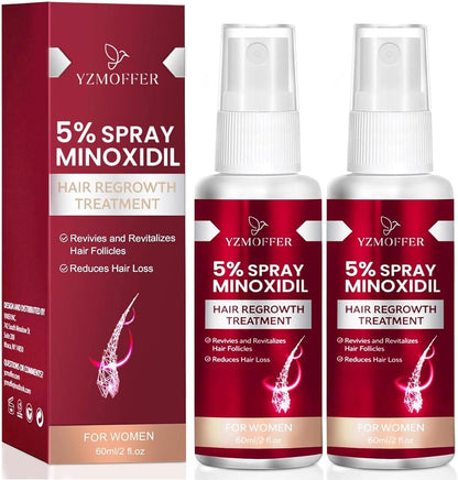Yzmoffer five percent minoxidil spray for women front view showing packaging for hair loss treatment