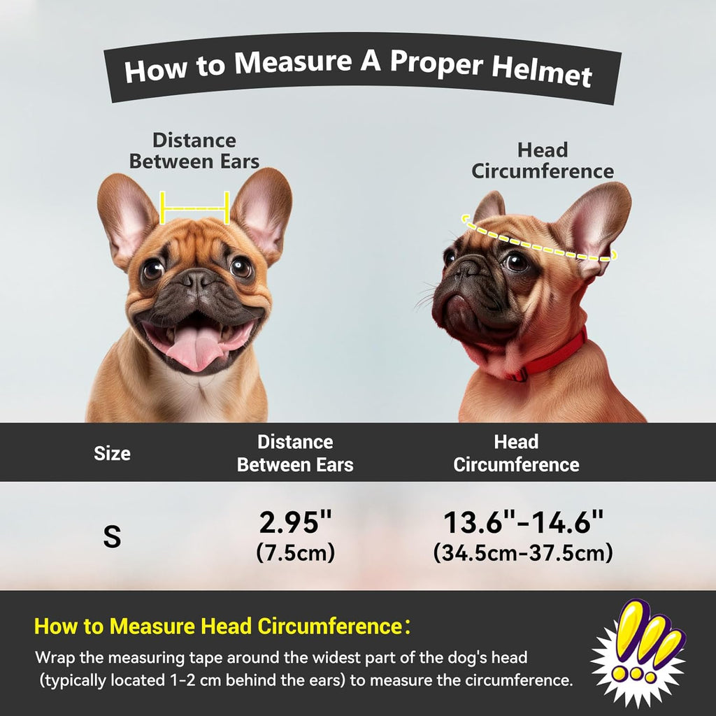 Rear view showing ear hole design on Billionchains dog helmet