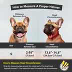 Rear view showing ear hole design on Billionchains dog helmet