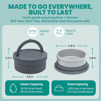 Durable food-grade polypropylene pet travel container system for medium dogs.