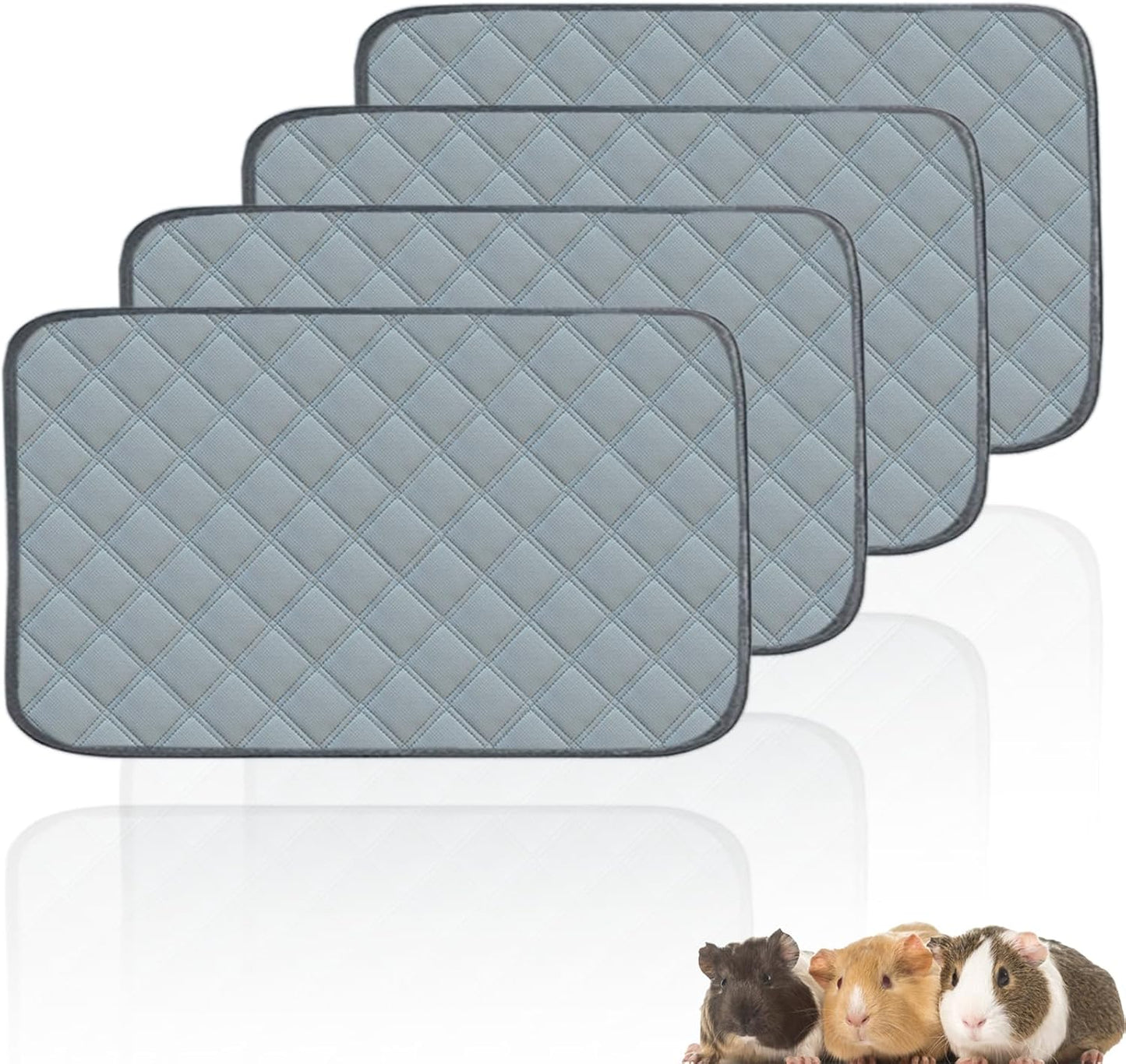 4 Pack Guinea Pig Cage Liners Washable Guinea Pig Bedding Reusable Waterproof Super Absorbent Guinea Pig Pee Pads Anti Slip Mat for Small Animals Rabbit Hamster Rat -28 x 14 Inch - Image 14