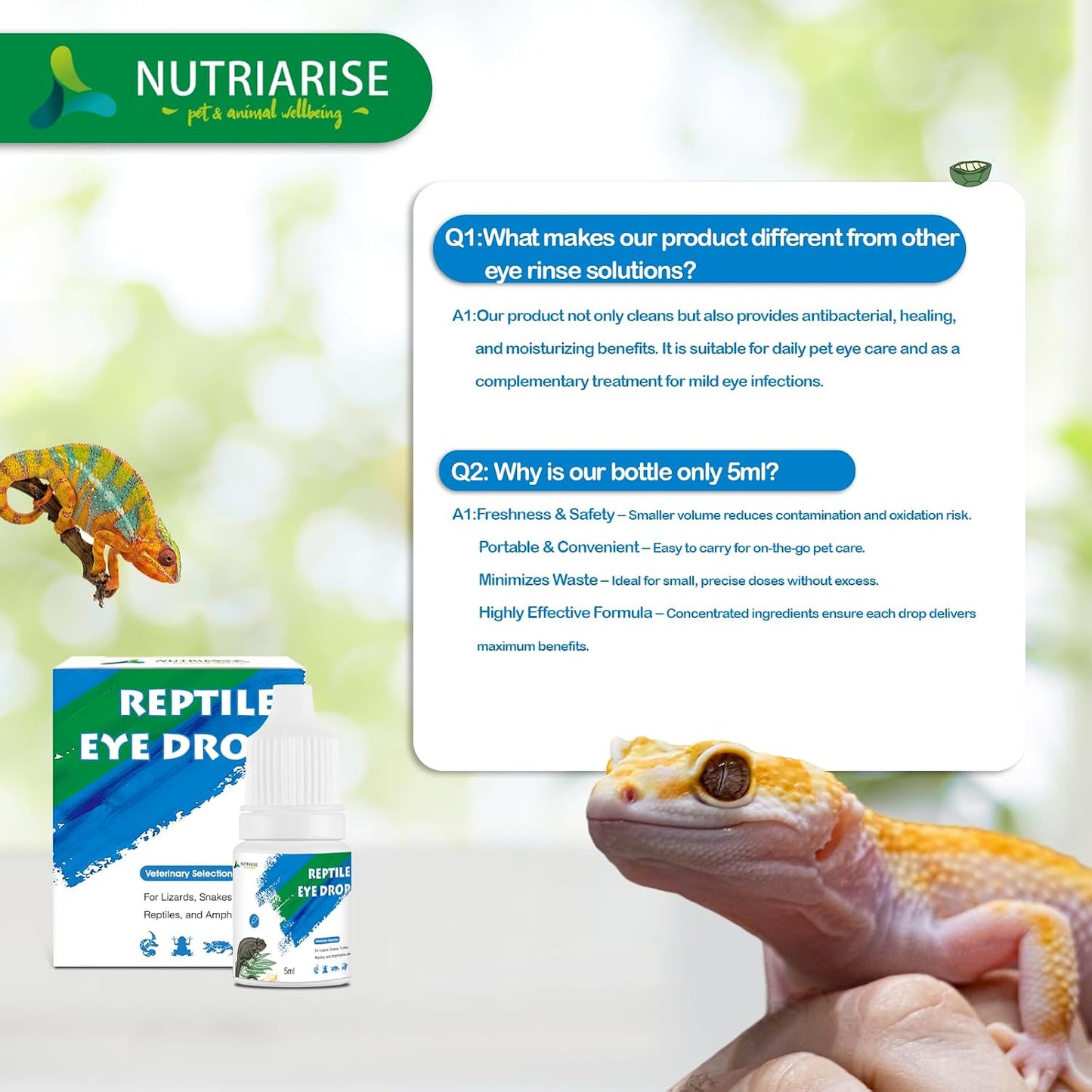 Nutriarise gentle eye cleanser for bearded dragons and turtles