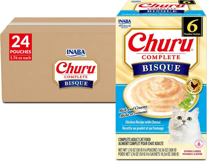 INABA Churu Complete Bisque for Cats, Grain-Free, High Protein & Moisture, Wet Cat Food with Fish Oil, 1.76oz. Pouch, 12 Pouches, Chicken Recipe - Image 11