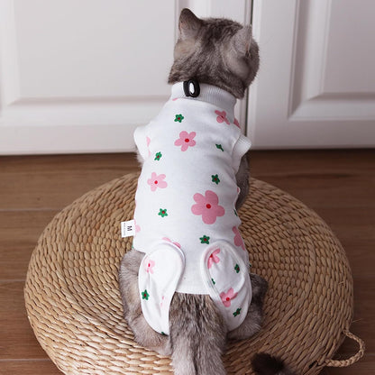Cat Surgery Recovery Suit, Anti Licking Postoperative Onesie with Roll-Up Design, Soft Breathable Bodysuit Shirt for Female Spay Male Neuter Abdominal Wound Kitten E-Collar Cone Alternative - Image 9