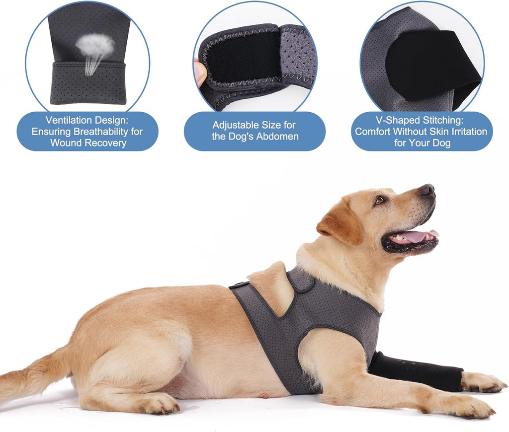 Close up of two point five millimeter thick breathable fabric on dog leg sleeve