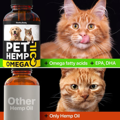Charlie and Buddy salmon oil for dogs skin and coat health nutrition labels.