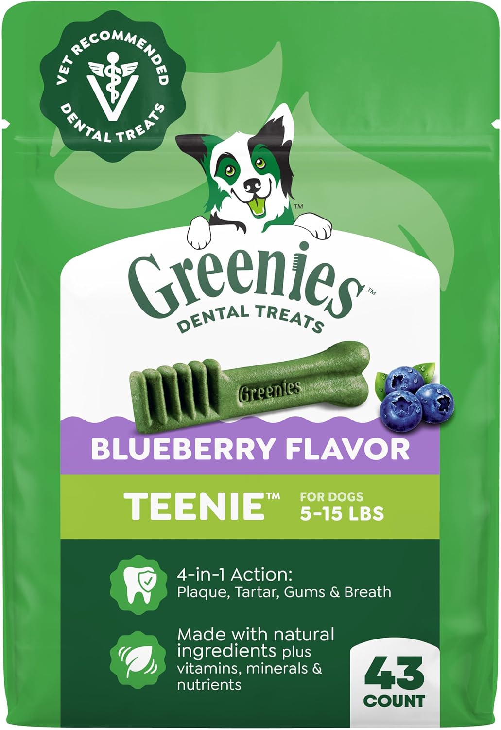 Greenies Dog Treats Veterinarian-Recommended Natural Dental Treats for Dogs, Teenie Size, Fresh Flavor, 12 oz. Pack, 43 Count - Image 13