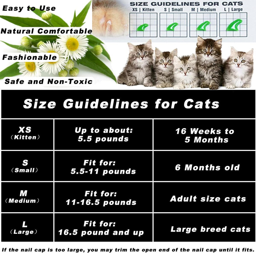 Safe non toxic vinyl resin pet nail protectors for medium adult cats