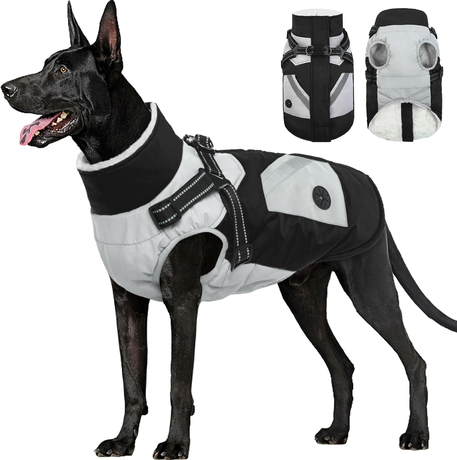 FUAMEY Dog Winter Jackets for Small Dogs,Dog Coat with Harness Built in,Waterproof Dogs Snowsuits Warm Pet Jacket Zip Up Fleece Cold Weather Coats Reflective Puppy Vest with Pocket Green XS - Image 15