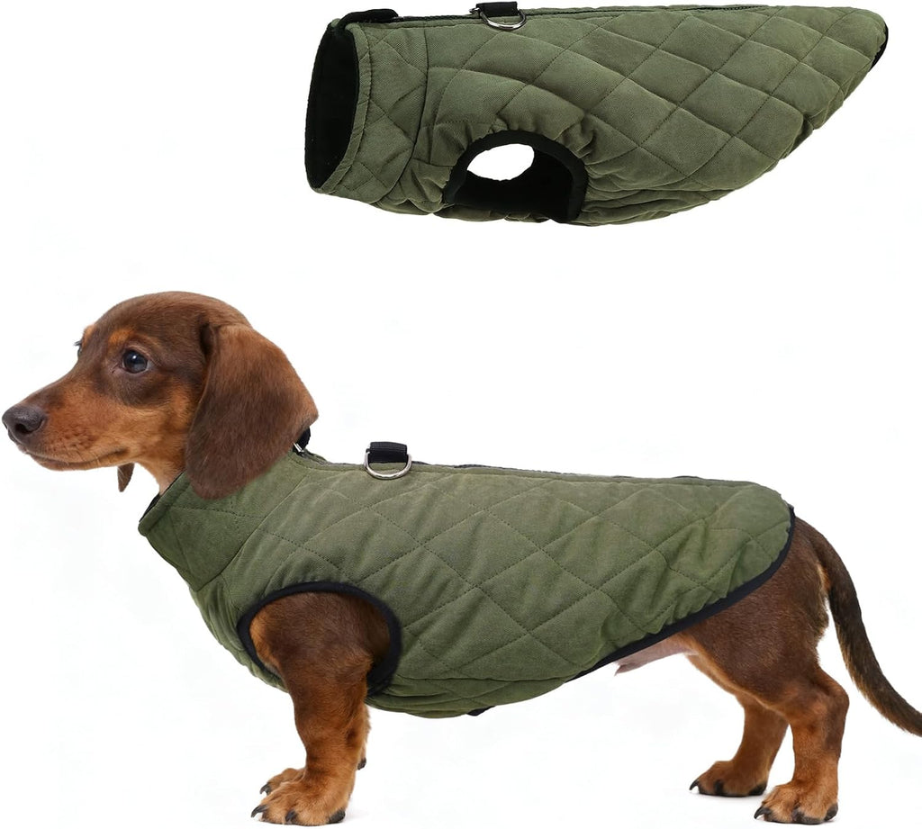 SCENEREAL Winter Dog Vest Coat with Harness Built In, Warm Puppy Jacket for Small Medium Dogs, Cold Weather Coat with Zipper, Fleece Puffer Vest Windproof Snow Clothes - Image 10