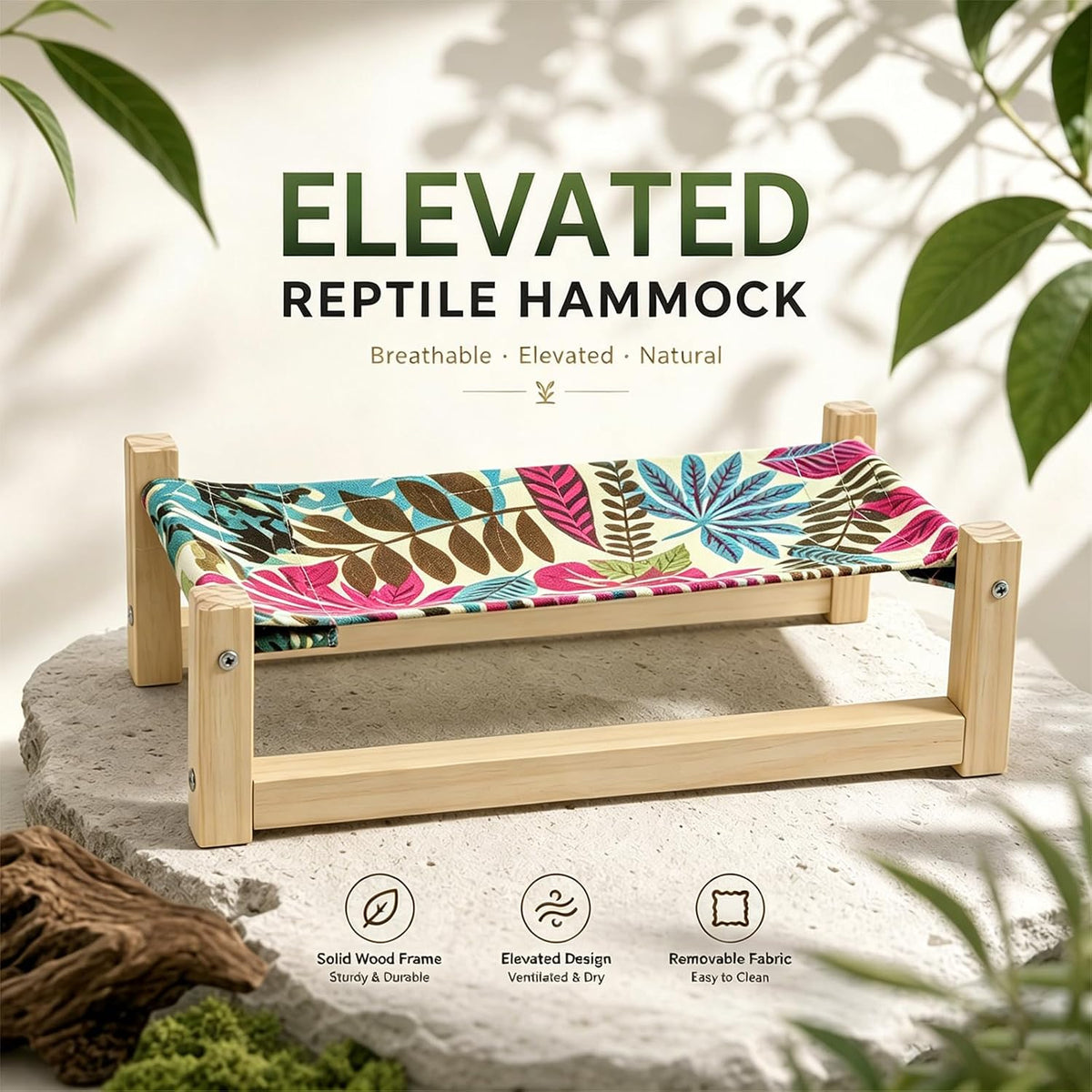 MinrzPet non-toxic wood habitat furniture for small snakes and lizards