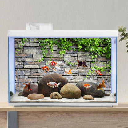Non-glare aquarium wallpaper poster showing bubble-free installation process
