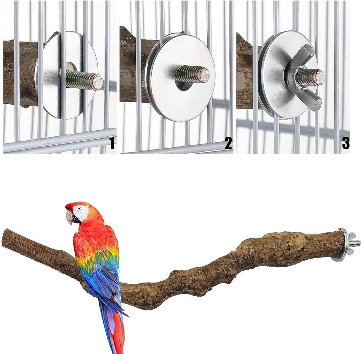 4PCS Bird Perch Natural Grape Stick Bird Standing Stick Grapevine - Image 7
