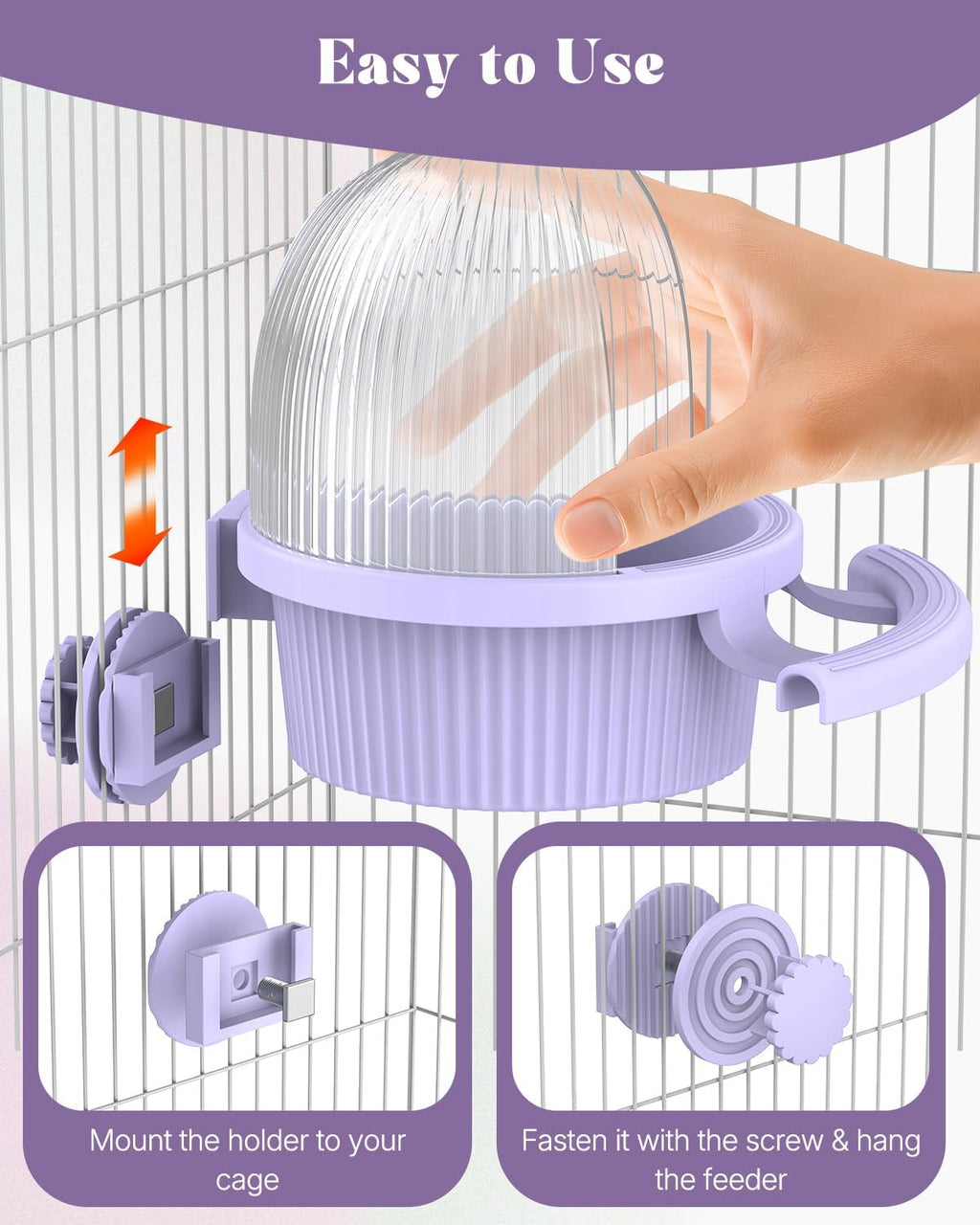 Top view showing food and water bowl opening