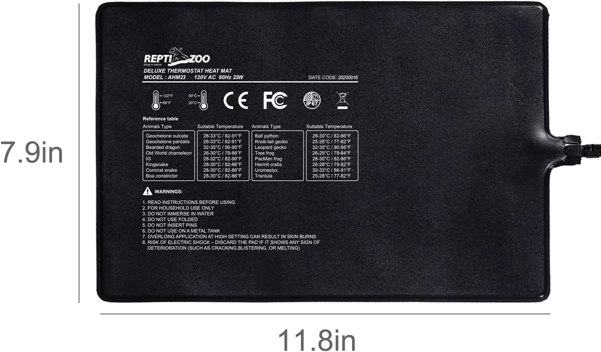 REPTI ZOO heating pad packaging and included accessories
