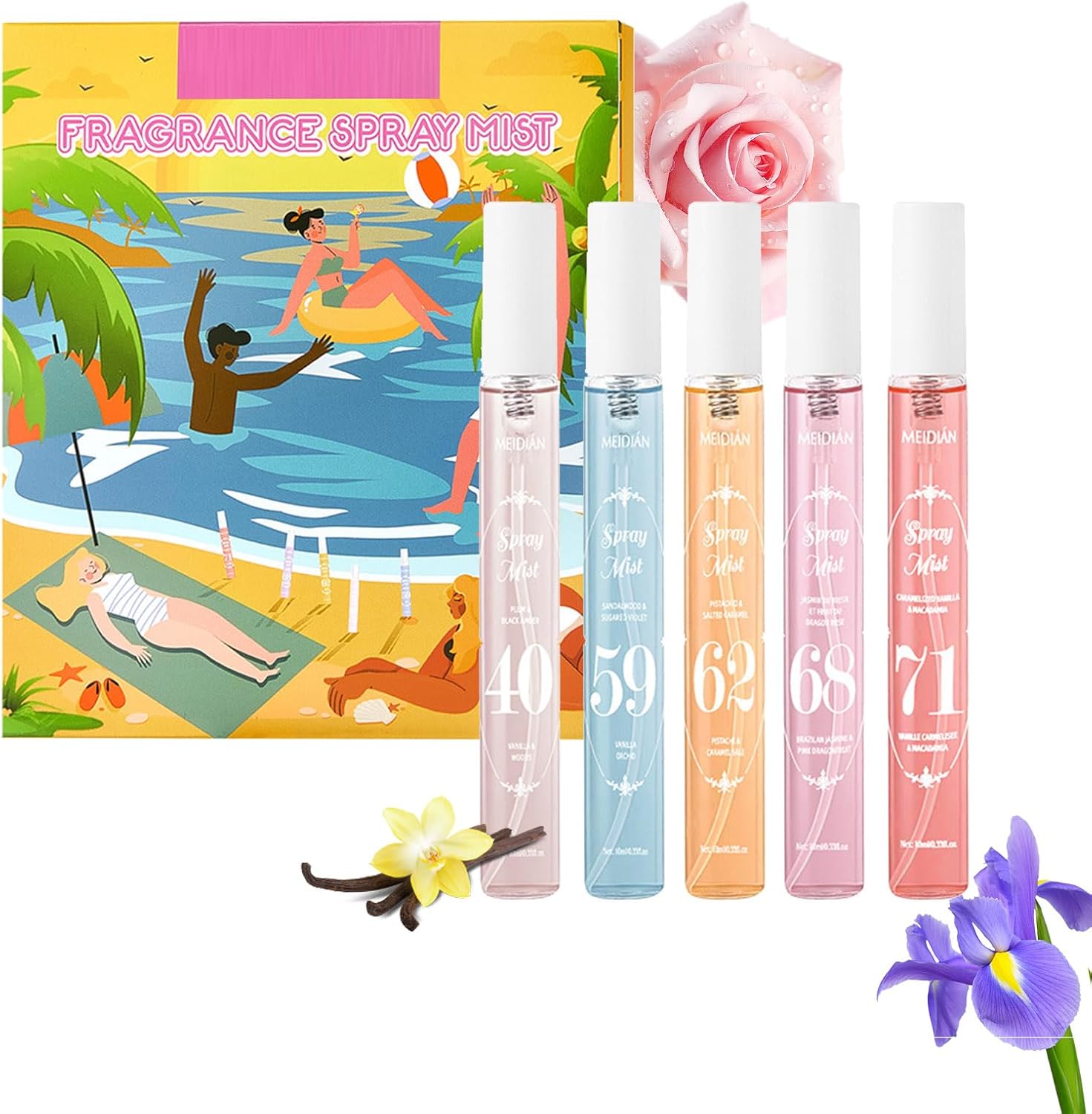 MeiPlumLai perfume fragrance mist and hair body spray set front view