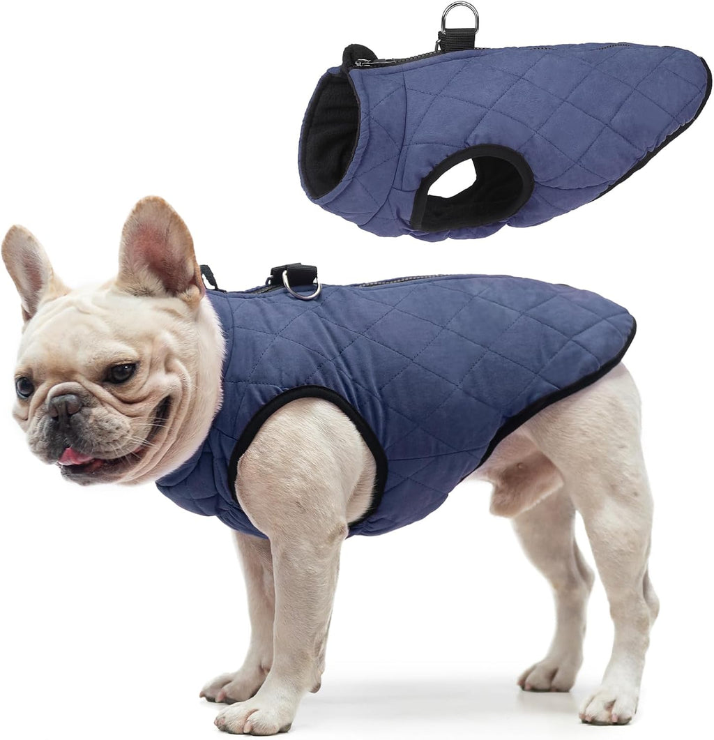 SCENEREAL Winter Dog Vest Coat with Harness Built In, Warm Puppy Jacket for Small Medium Dogs, Cold Weather Coat with Zipper, Fleece Puffer Vest Windproof Snow Clothes - Image 15