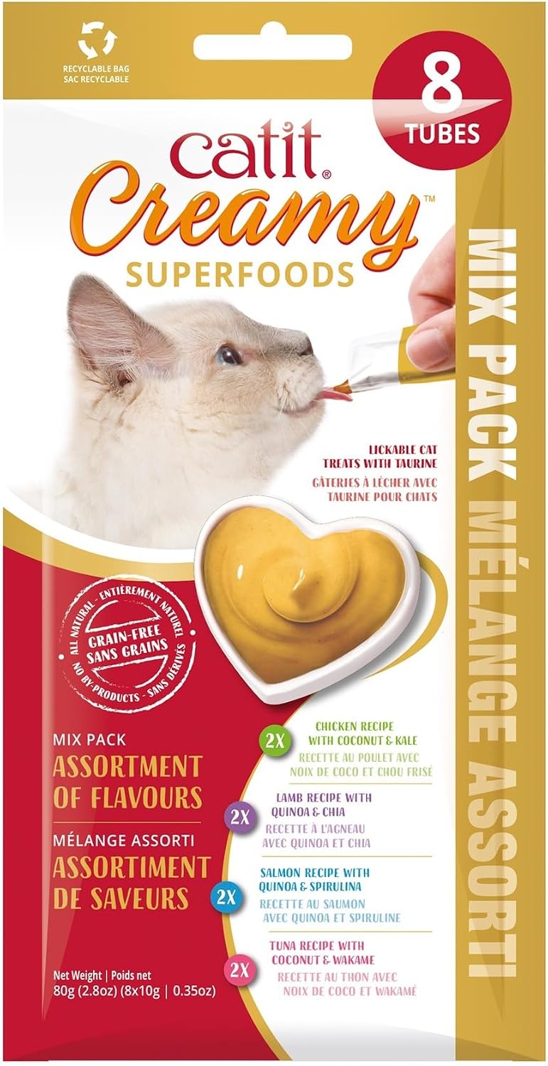 Catit Creamy Superfood packaging showing superfood ingredients