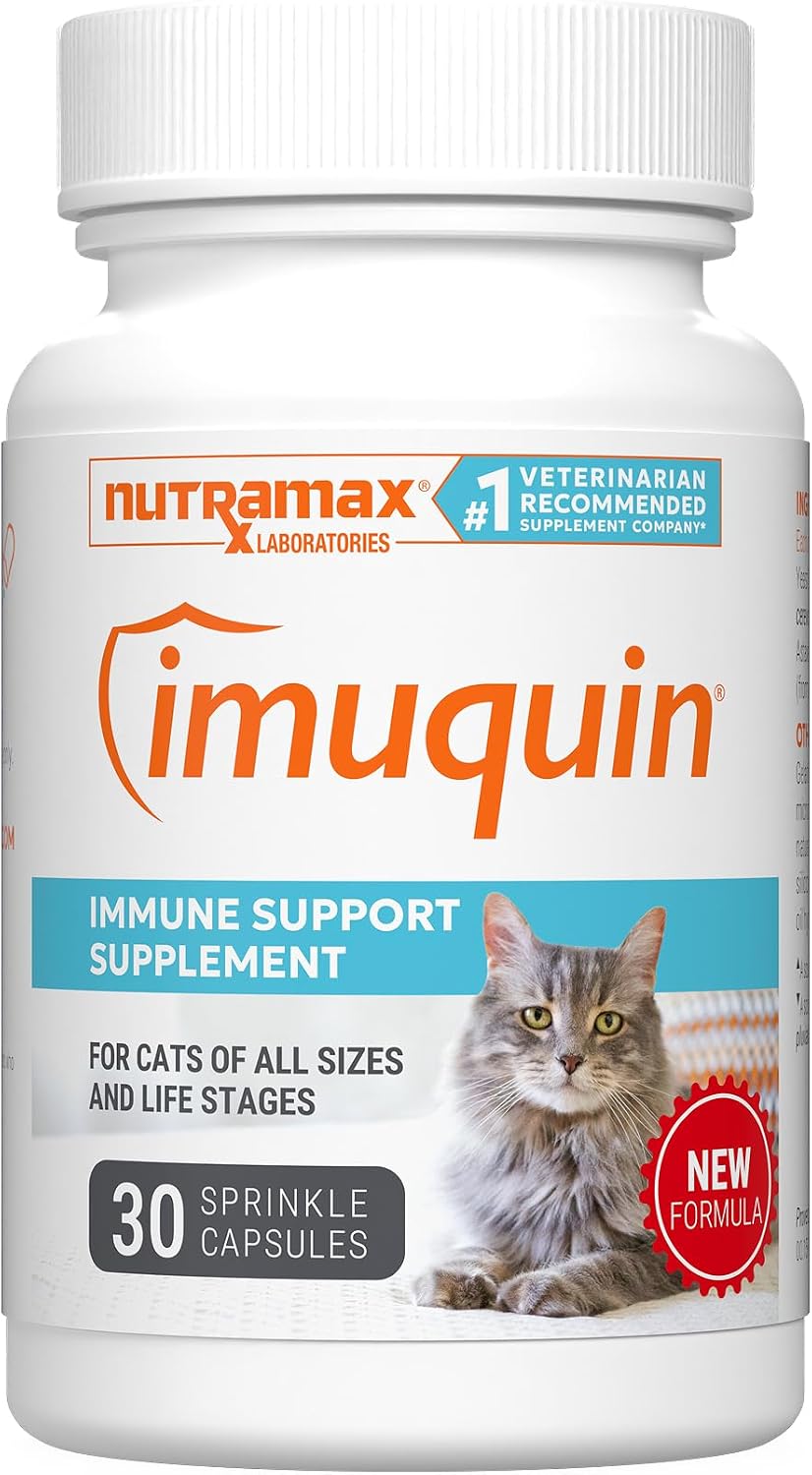 Nutramax Imuquin Immune Health Supplement Powder for Cats, with Beta Glucans, Marine Lipids, Vitamins and Minerals, 30 Packets, Updated Version - Image 9