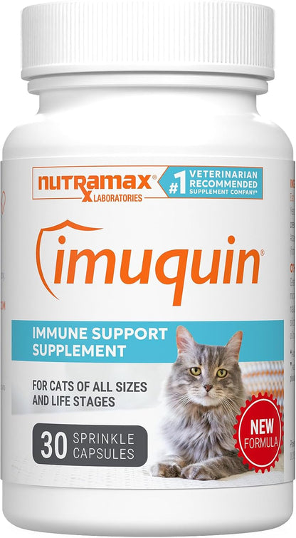 Nutramax Imuquin Immune Health Supplement Powder for Cats, with Beta Glucans, Marine Lipids, Vitamins and Minerals, 30 Packets, Updated Version - Image 9