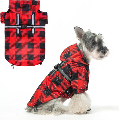 BEAUTYZOO Dog Raincoat Hooded with Harness Built-in for Small Medium Large Dogs Girls Boys, Dog Rain Jacket Slicker Poncho, Waterproof Dog Rain Coat Clothes for Winter Rainy Snowy Days, Pink XS - Image 13