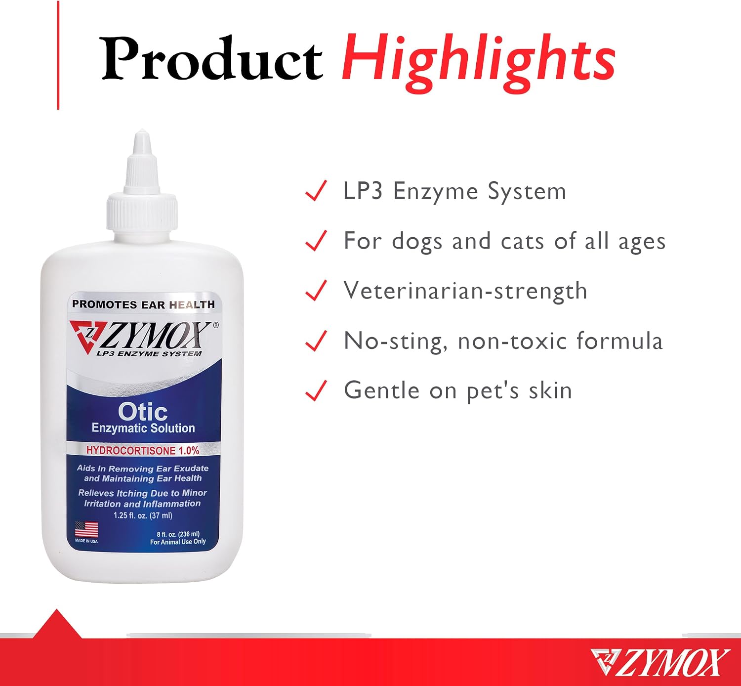 Zymox ear solution for dogs and cats packaging
