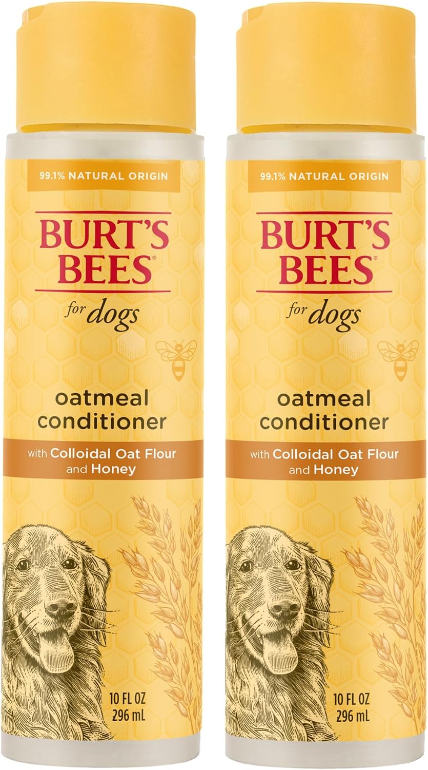 Burt's Bees for Pets Oatmeal Dog Conditioner with Colloidal Oat Flour and Honey, Moisturizes and Softens Dry Dog Coats, pH Balanced and Fragrance-Free, 95% Natural Origin, 10 Fl Oz - Image 9