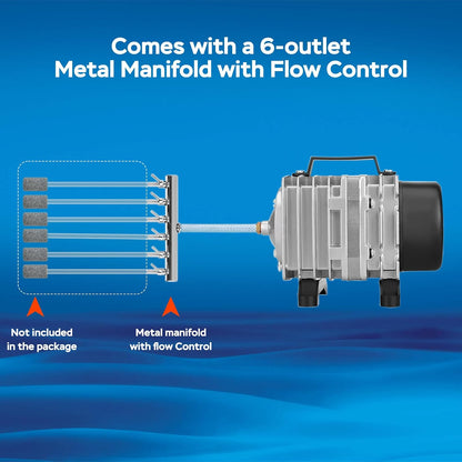 Close up of AquaMiracle electromagnetic motor air pump