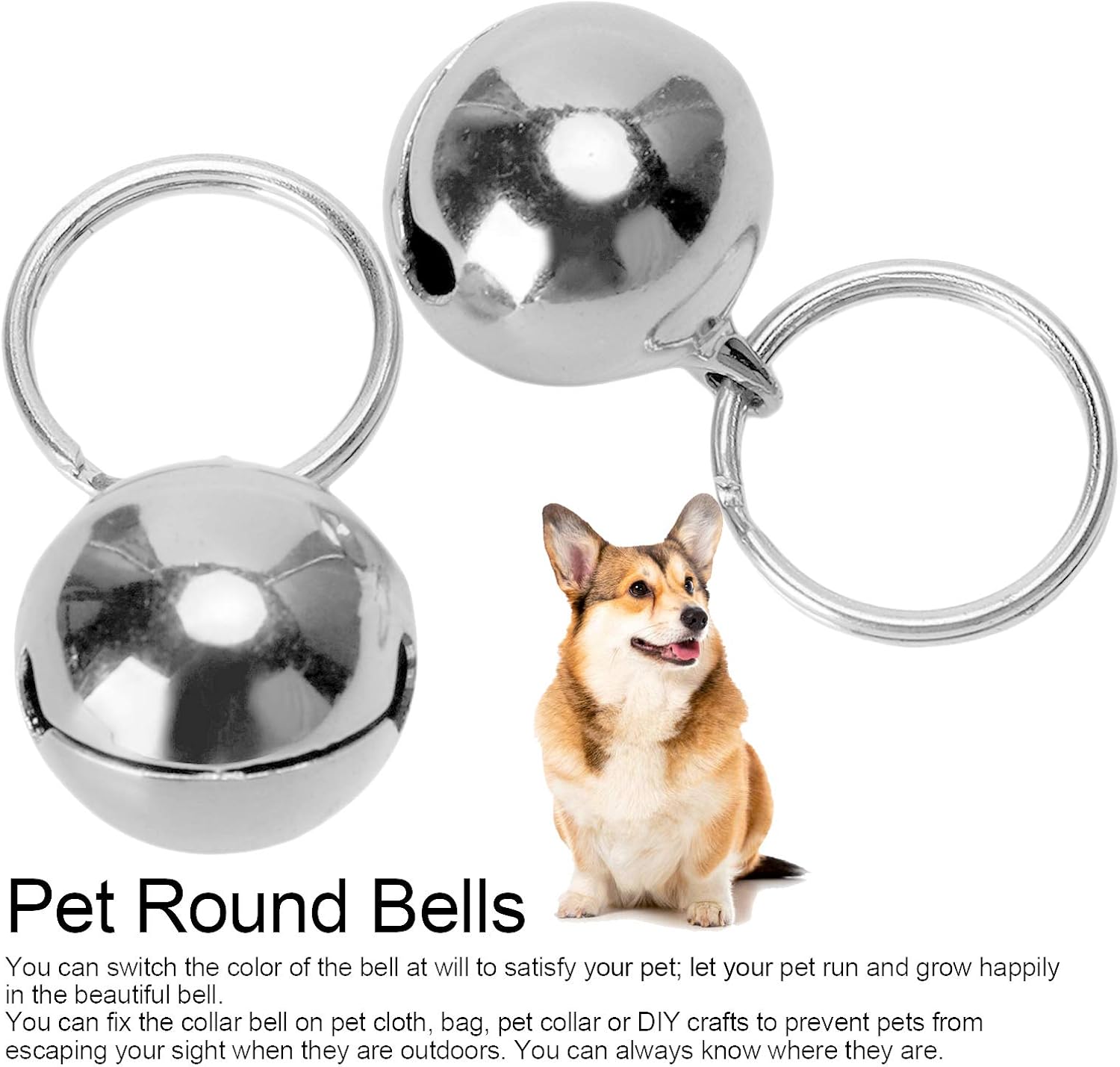 CFTGIW minimal motion loud pet bells with secure attachment split rings