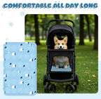 Nuanchu small medium dog cooling blanket spread out on an outdoor lawn.
