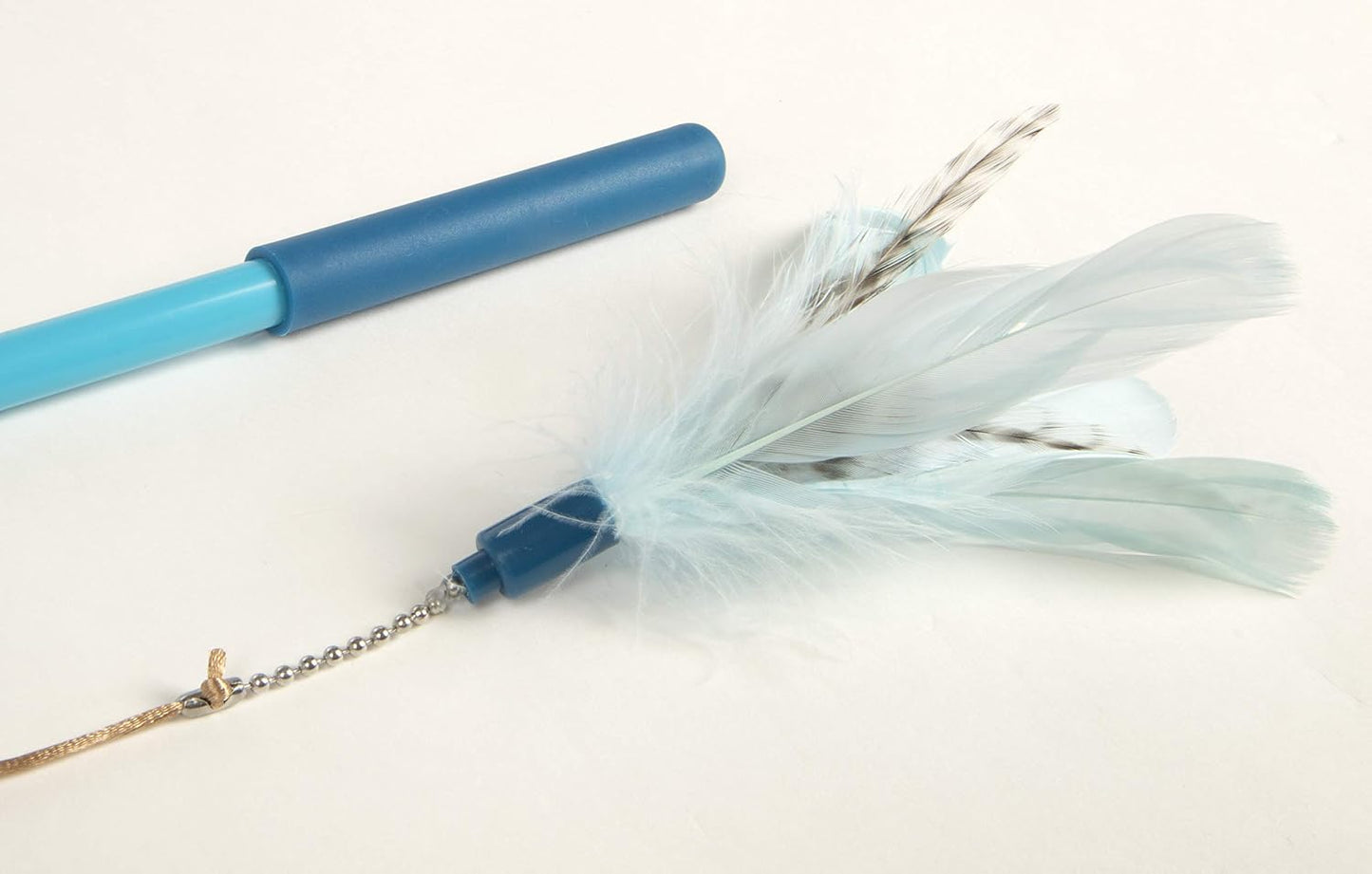 SmartyKat Frisky Flyer Feather Wand Cat Toy, Extendable Up to 24" - Blue, One Size - Image 10