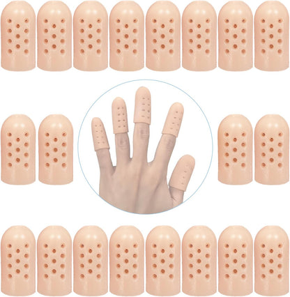 ZXFUTURE Gel Finger Cots with Air Holes front view of twenty pack packaging
