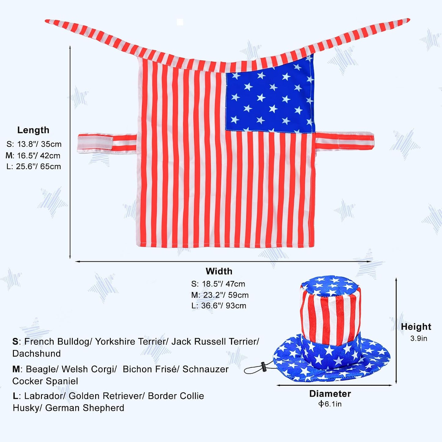 Vehomy Uncle Sam top hat with adjustable elastic chin strap showing product assembly.