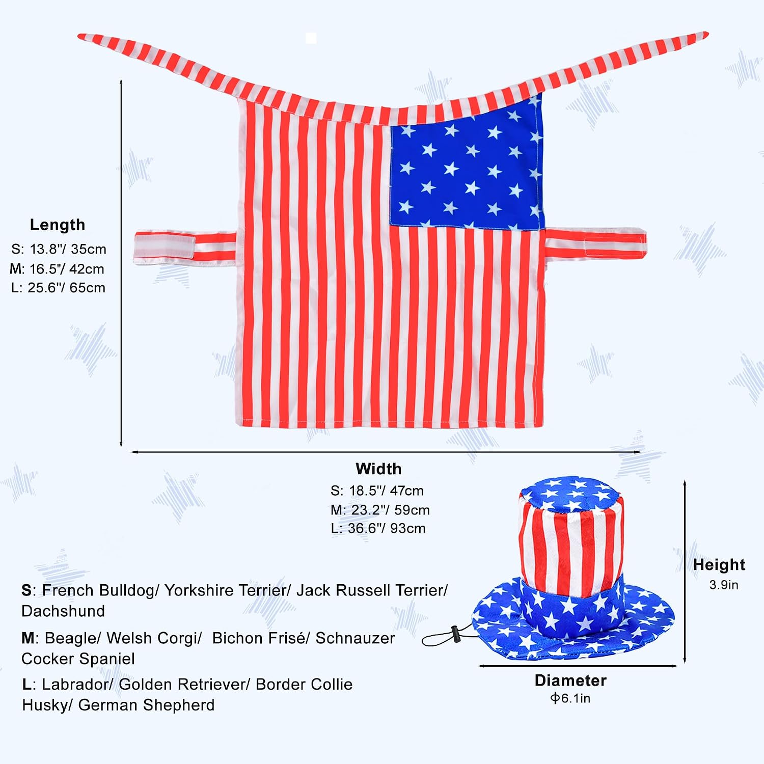 Vehomy Uncle Sam top hat with adjustable elastic chin strap showing product assembly.