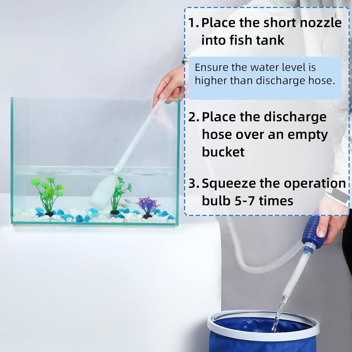 Aquarium fish net attachment for safe aquatic pet handling