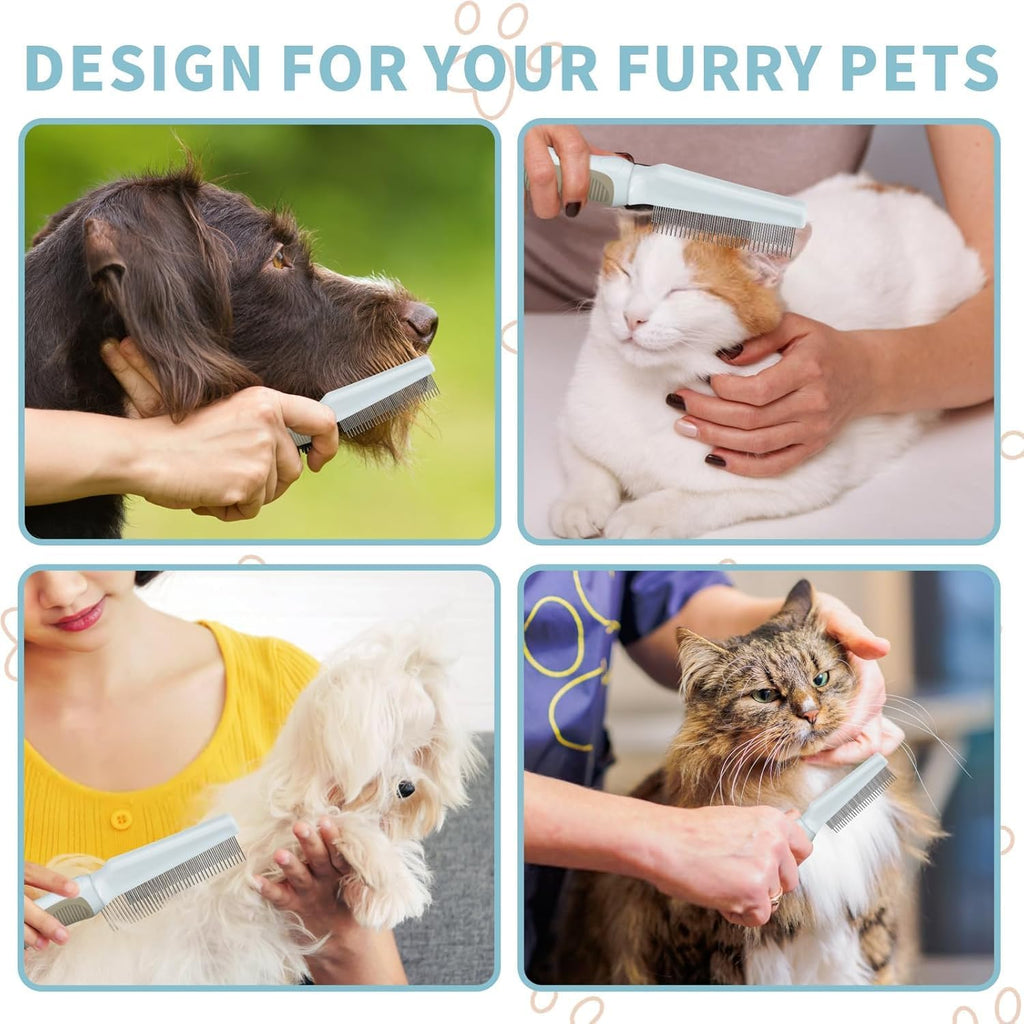 Emily Pets stainless steel dog and cat comb designed for tangle and knot removal.