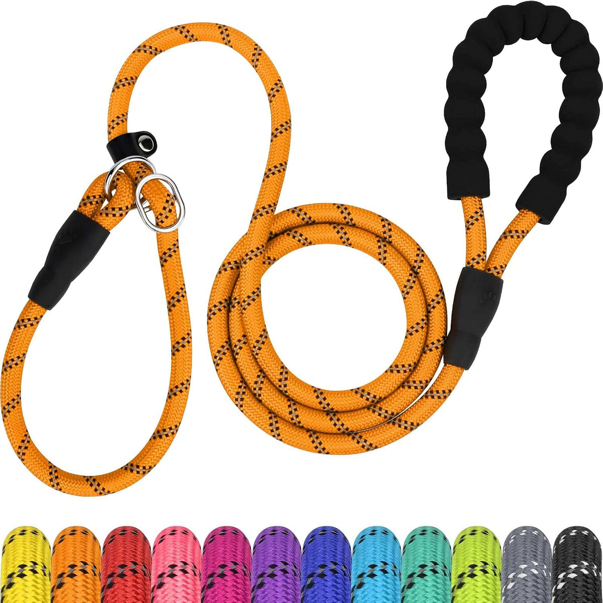TagME 6ft Slip Dog Lead, No Pull Reflective Training Leash with Padded Handle, Professional Rope P-Leash for Small Medium Large Dogs, Heavy Duty Correction Lead for Walking & Training (Hot Pink) - Image 14