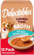 Delectables Lickable Treat Savory Broth Senior 10+ Wet Cat Treats with Real Chicken & Tuna, Food Topper, Hydrating, Grain-Free, No Fillers, No By-Product, No Added Preservatives, 1.4oz Pouch, 12ct - Image 11