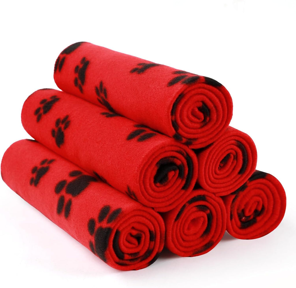 LINENLUX Cute Dog Blanket for Small Medium Dogs 6-Pack Soft Stretchy Fleece Blankets for Pet Cat Puppy Warm Wrinkle-Resistant Throw for Couch Bed Outdoor Mix 31x24 inch (Pack of 6) - Image 11