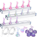 Fandamei Magnetic Nail Art Stand Set front view showing acrylic bases and aurora holders