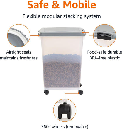 Close up of airtight latching lid on Amazon Basics storage bin