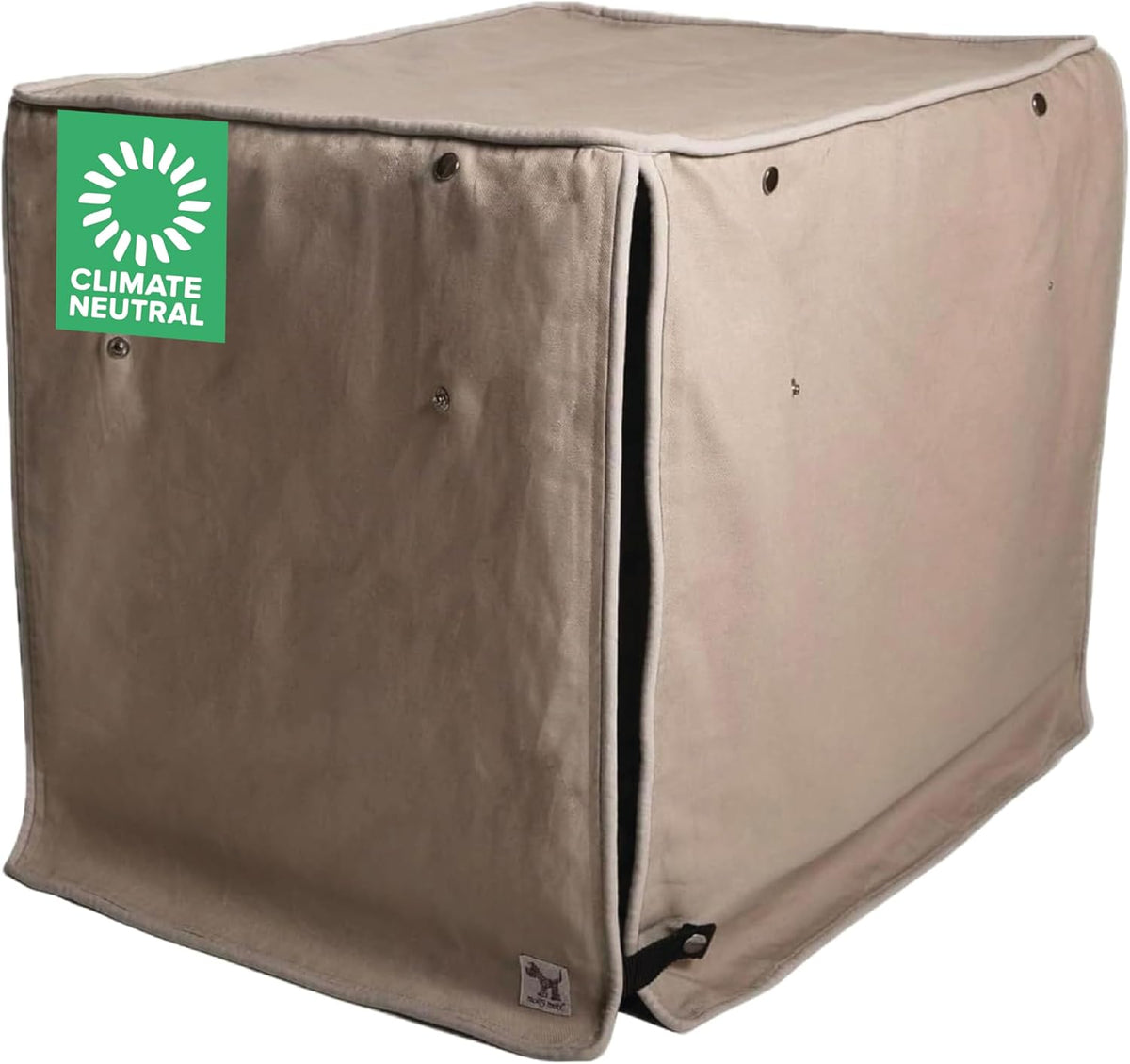 Molly Mutt Wild Horses dog crate cover front view on a wire kennel