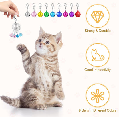 Kerros pet bells for collars lifestyle view on a small kitten collar ring