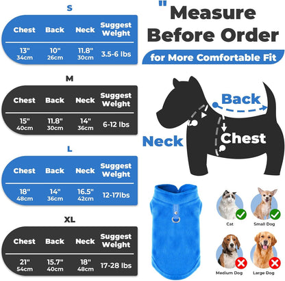 PETCARE winter pet pullover coat with metal leash attachment ring