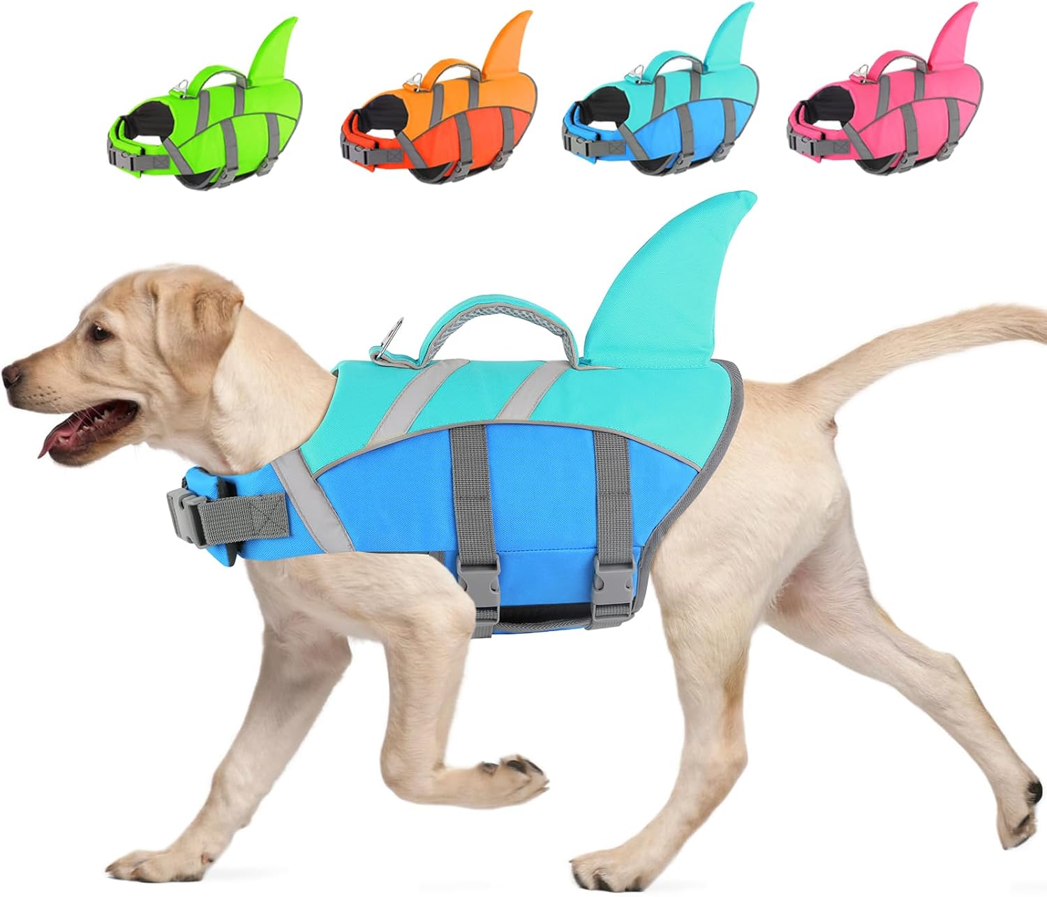 Doglay Dog Shark Life Jacke,Superior Buoyancy Dog Life Vest with Rescue Handle Reflective Stripes & Shark Fin, Ripstop Pet Preserver Swim Vest for Small Medium Large Dogs - Image 12
