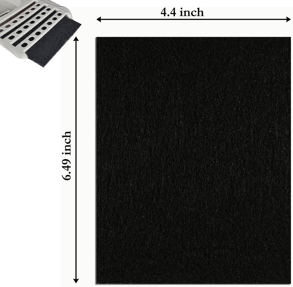 GZJoSum pre-cut replacement carbon odor filters dimensions overview showing the layout.