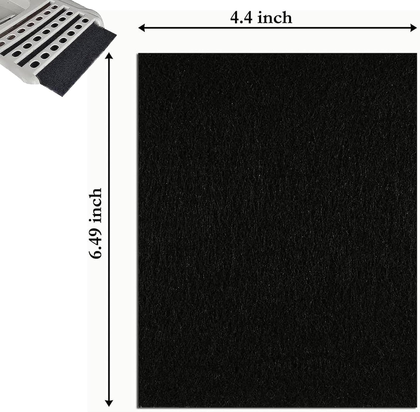 GZJoSum pre-cut replacement carbon odor filters dimensions overview showing the layout.
