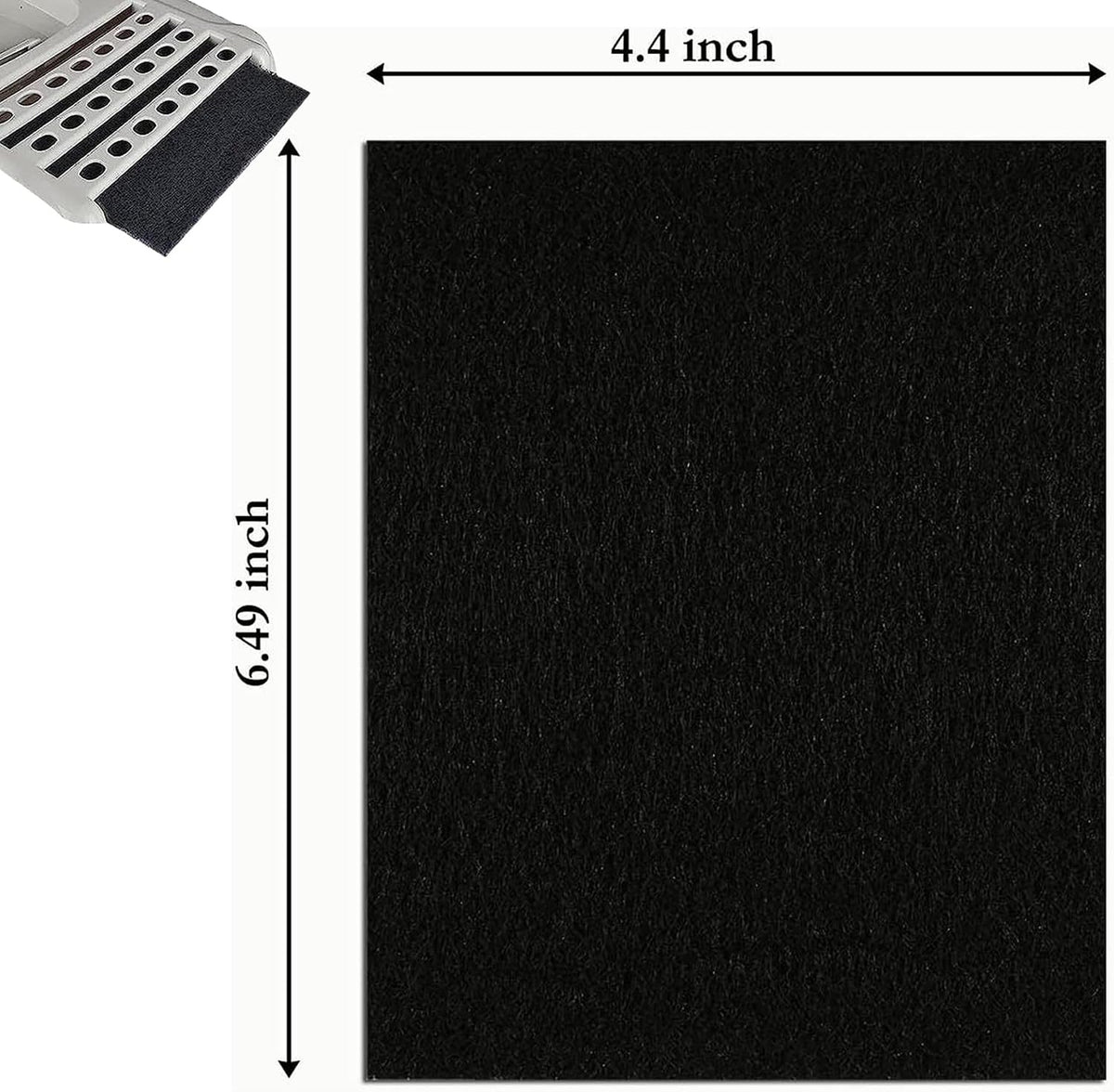 GZJoSum pre-cut replacement carbon odor filters dimensions overview showing the layout.