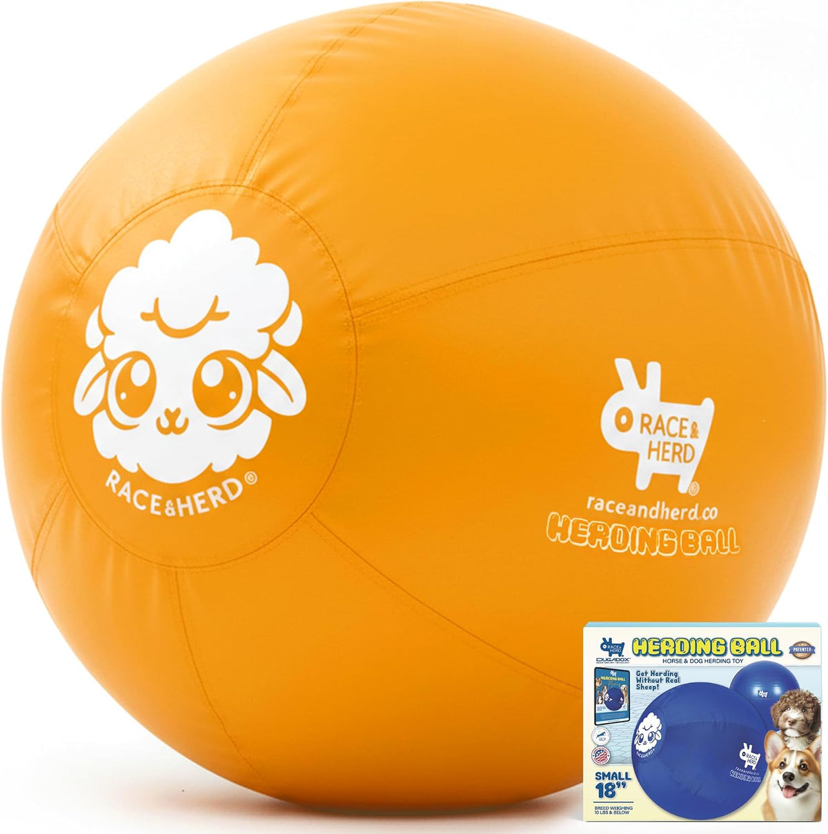 Race&Herd 25" Original XXL Best Herding Ball for Dogs Large - Herding Toys, Durable Outdoor Big Dog Herding Ball for Australian Shepherd, Corgis, Border Collie Ball - Medium to Large Breeds (Ocean) - Image 11