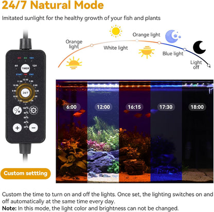 Hygger 24/7 aquarium lighting remote control